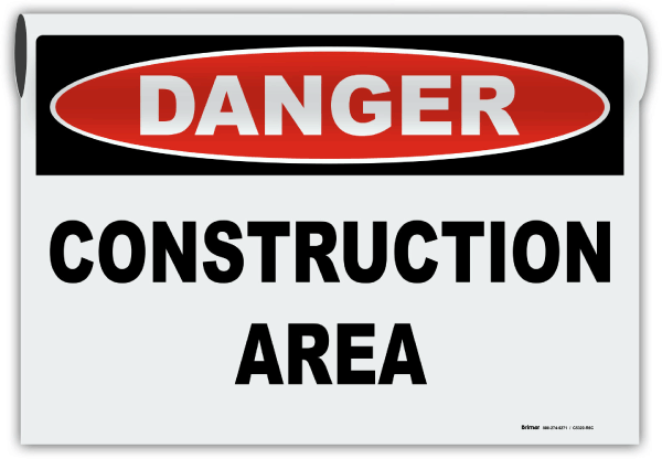Danger Construction Area Sign
