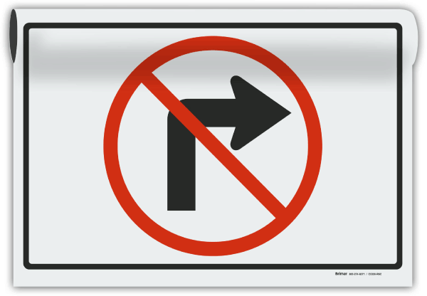 No Right Turn Sign