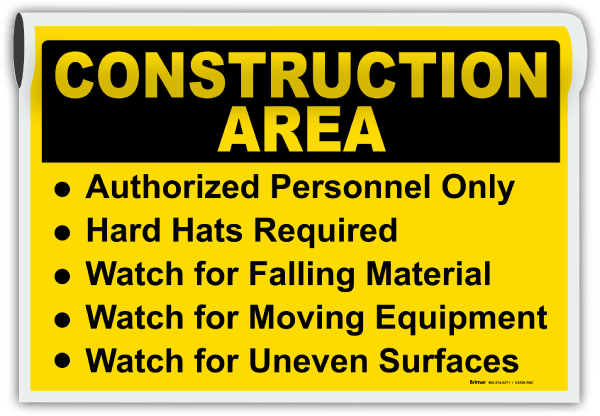 Construction Area PPE Sign
