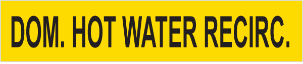 Dom. Hot Wtr Recirc. Pipe Label