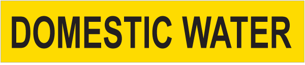 Domestic Water Pipe Label
