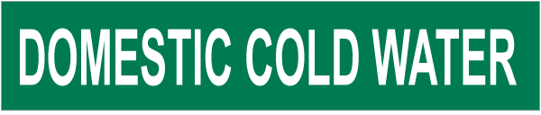 Domestic Cold Water Pipe Label