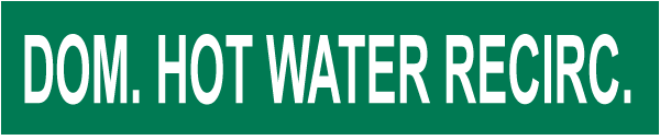 Dom. Hot Wtr Recirc. Pipe Label