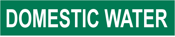 Domestic Water Pipe Label