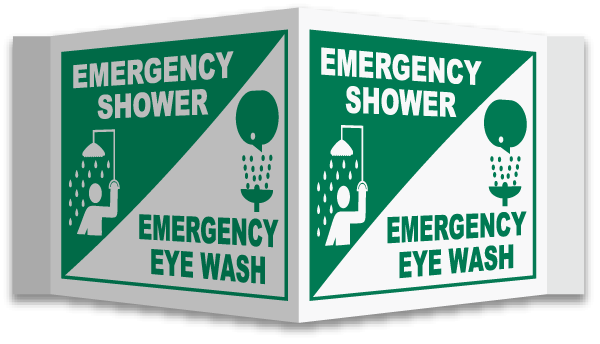 3-Way Shower / Eye Wash Sign