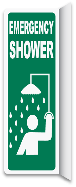 2-Way Emergency Shower Sign
