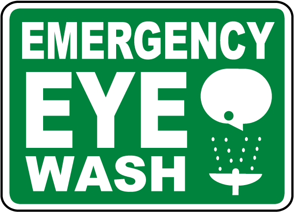 Emergency Eye Wash Label