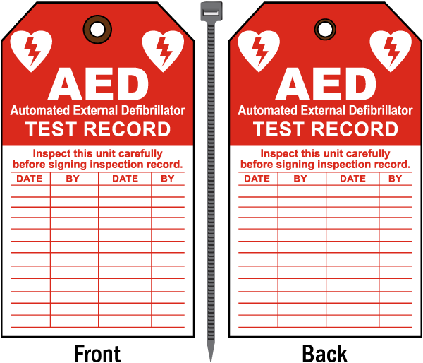 AED Test Record Tag