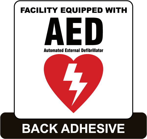 Facility Equipped With AED Label