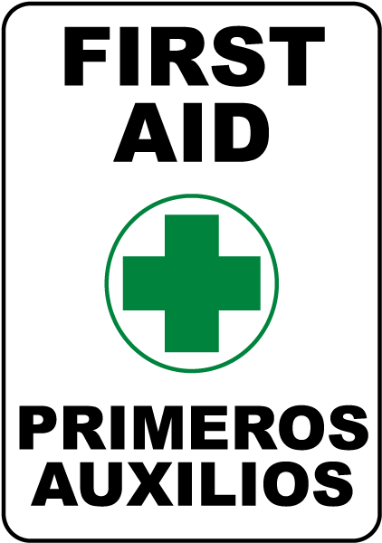 Bilingual First Aid Sign