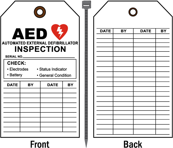 AED Inspection Record Tag