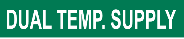 Dual Temp. Supply Pipe Label