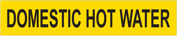 Domestic Hot Water Pipe Label