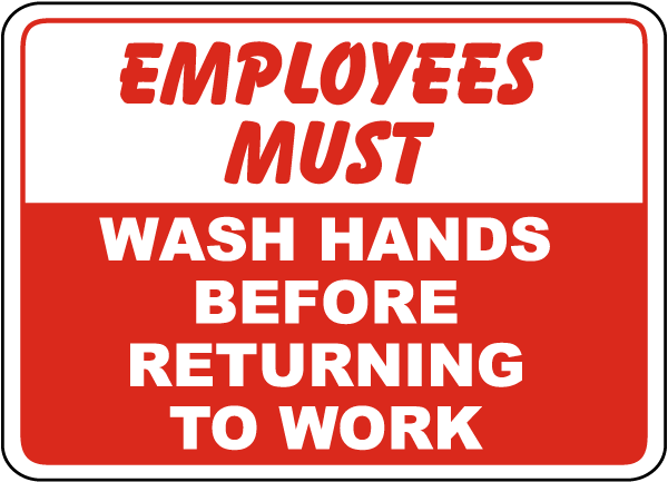 Employees Must Wash Hands Label