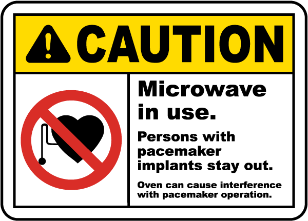 Caution Microwave In Use Sign D5750 - by SafetySign.com