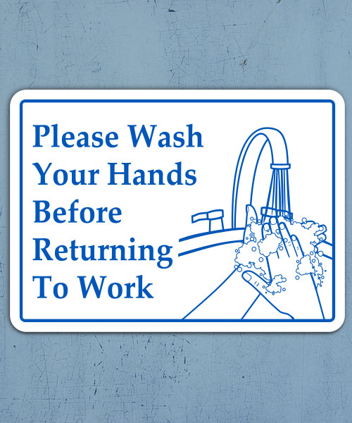 Wash Hands Before Returning Label