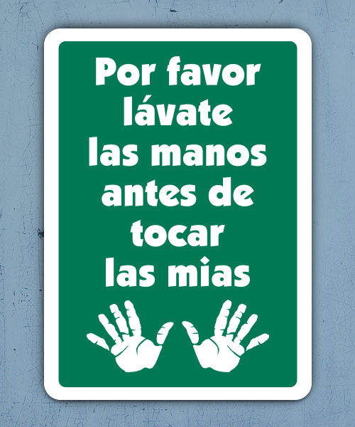 Spanish Please Wash Your Hands Label