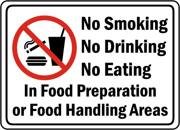 Food Preparation Handling Areas Sign