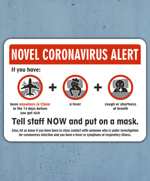 Novel Coronavirus Alert Sign