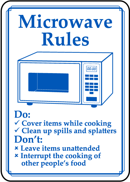 Microwave Rules Sign - D5902