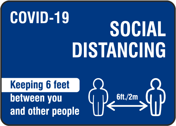 2m Apart Social Distancing 19Covid Safety Signs Plastic or Sticker 