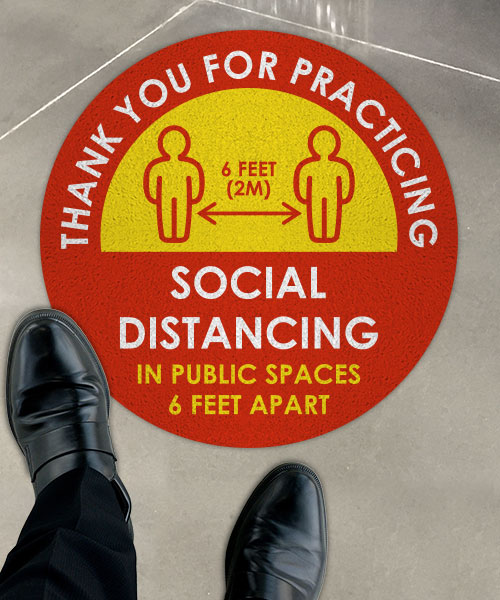 Thank You For Practicing Social Distancing Floor Sign