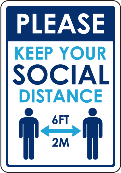Safe Distancing Window Wall Sticker Keep Your Social Distance 2m kids shop store 