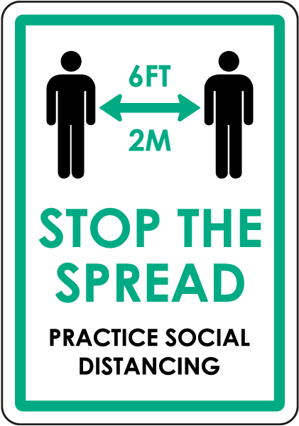 Stop The Spread Practice Social Distancing Yard Sign