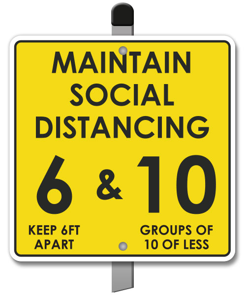 Maintain Social Distancing Yard Sign