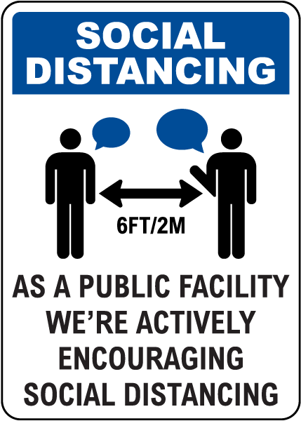 Social Distancing Facility Sign