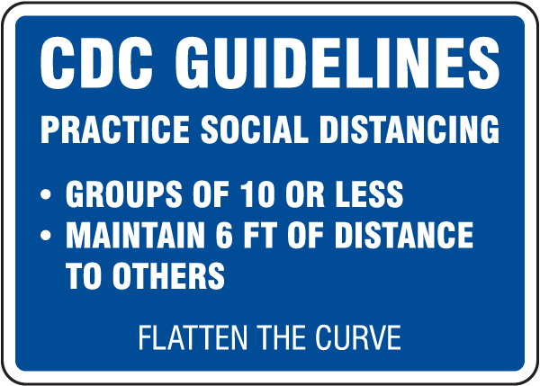 CDC Guidelines Sign