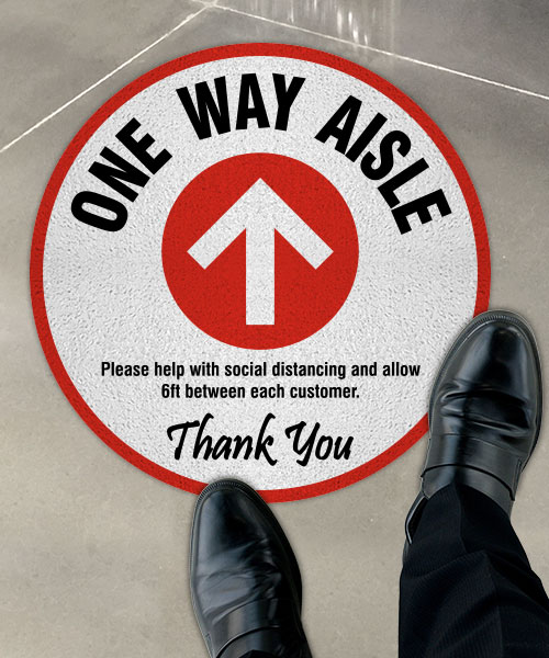 One Way Aisle Floor Sign