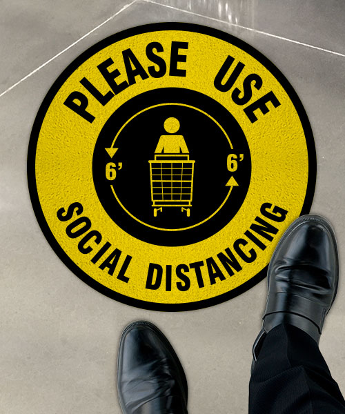 Please Use Social Distancing Floor Sign