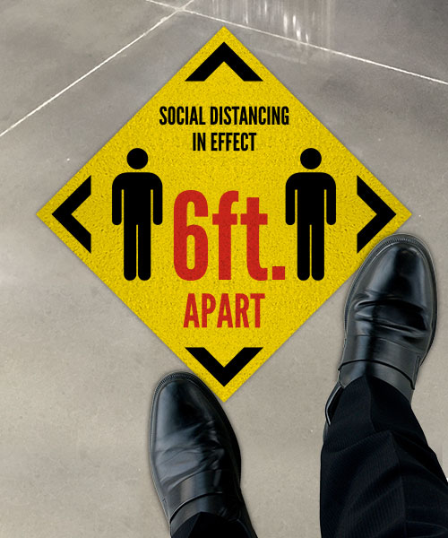 Social Distancing in Effect 6ft Floor Sign