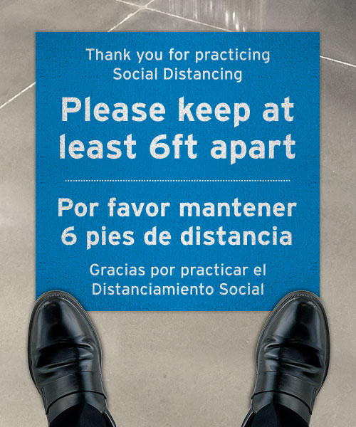 Bilingual Thank You For Practicing Social Distancing Floor Sign