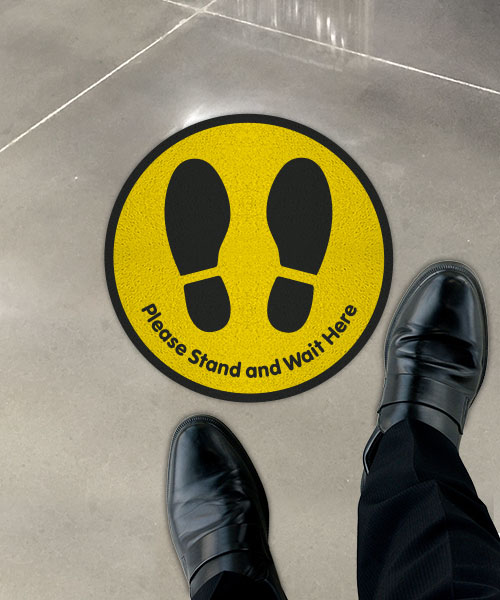 Please Stand and Wait Here Floor Sign