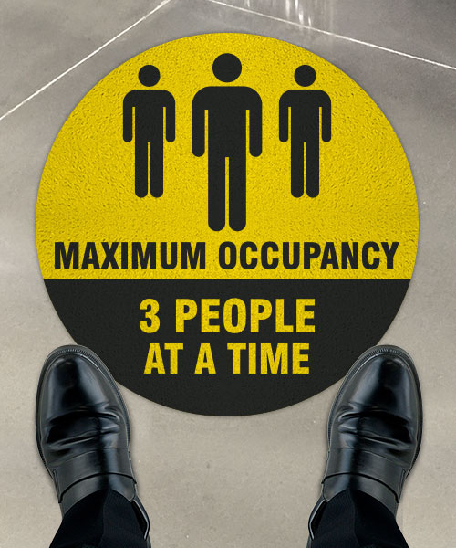 Three People Maximum Occupancy Floor Sign