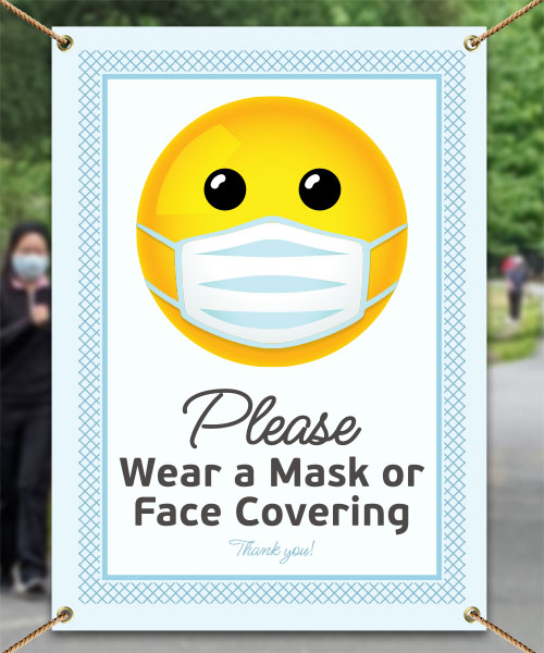 Please Wear a Mask or Face Covering Banner