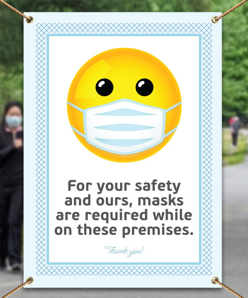 Mask Required While on Premises Banner
