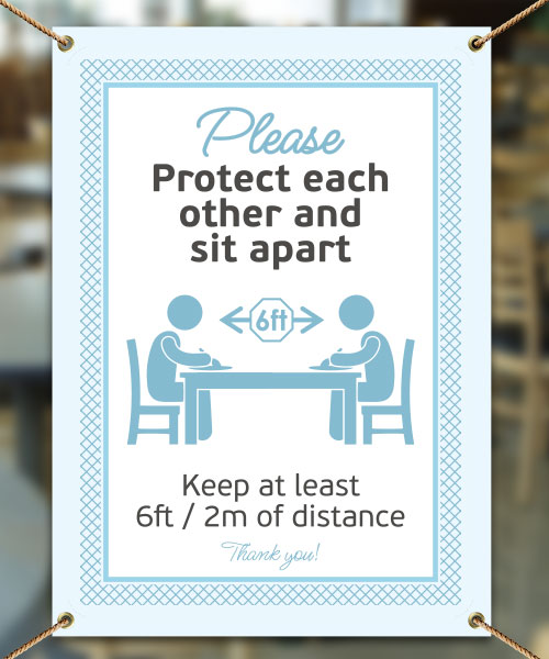 Protect Each Other, Sit Apart Banner