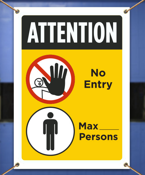 Attention, X Number of Persons Max Banner