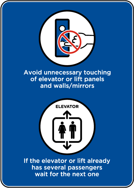 Elevator/Lift Unnecessary Touching Sign