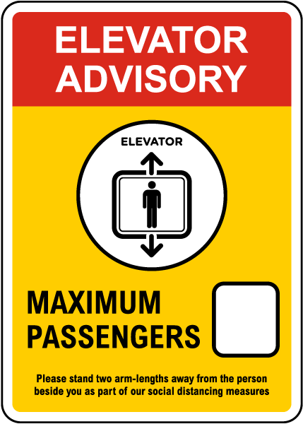 Elevator Advisory Maximum Passengers Sign