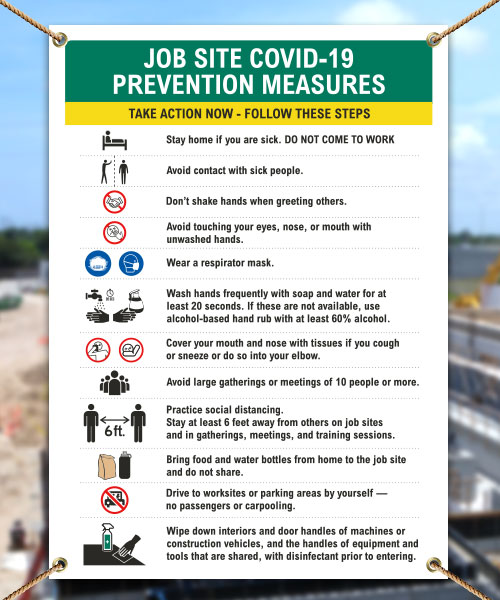 Job Site COVID-19 Prevention Measures Banner