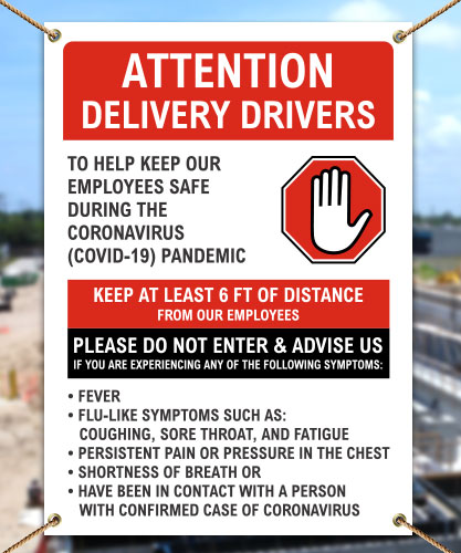 Attention Delivery Drivers Infection Control Banner