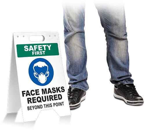 Safety First Face Masks Required Beyond This Point Floor Stand