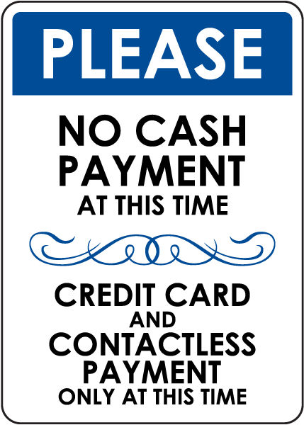 Sign Adhesive Sticker Notice Vinyl Credit Card Only Payments No Cash Payments* 