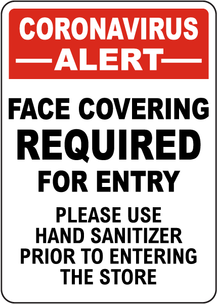 Coronavirus Face Covering Sign