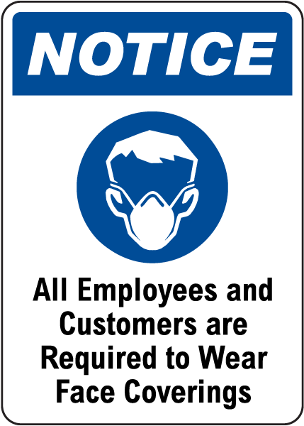 Face Covering Notice Sign