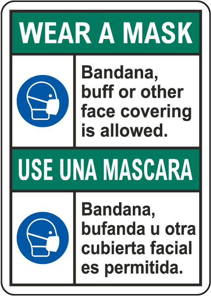 Bilingual Wear A Mask Sign